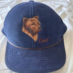 coal navy blue corduroy bear hat